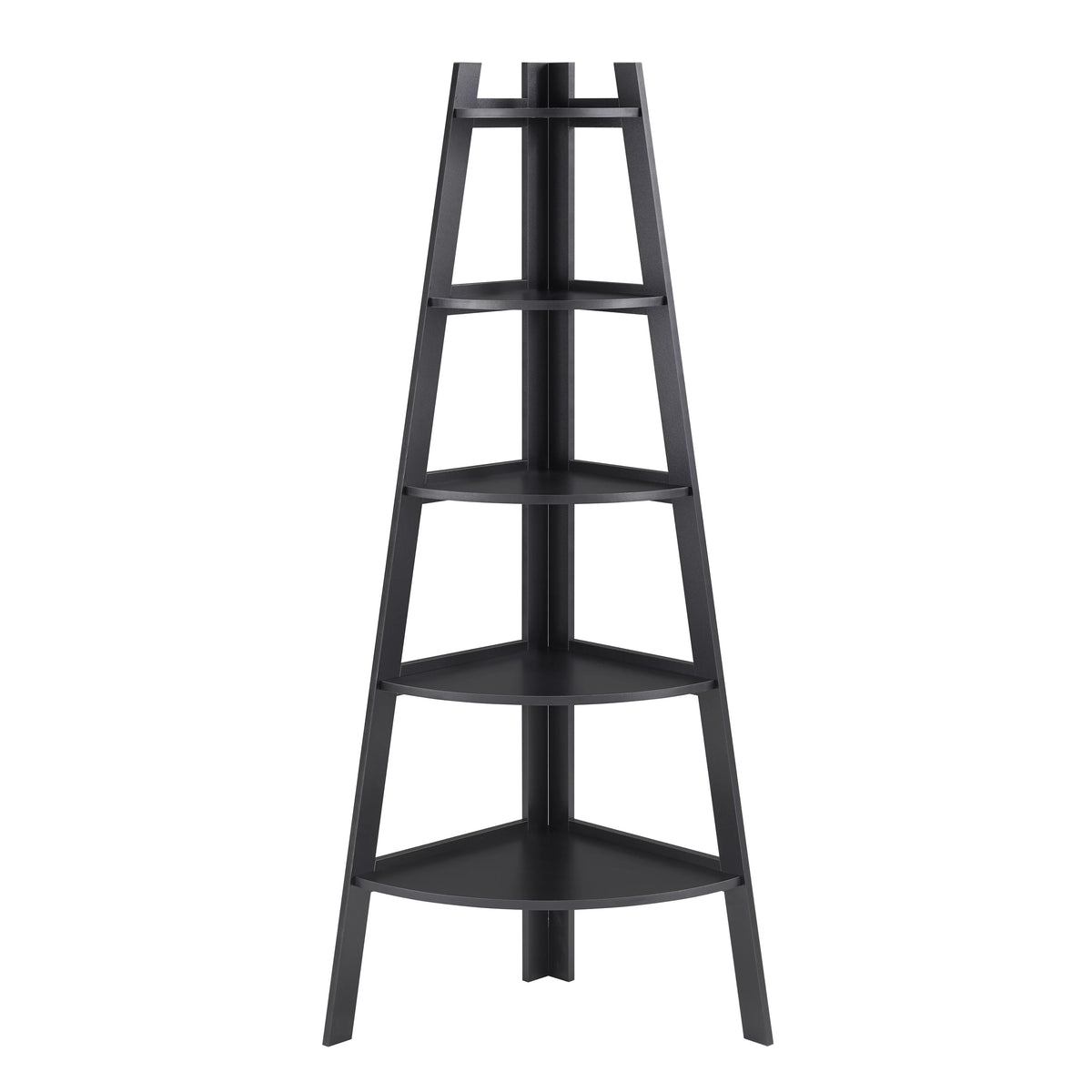 Five Tier Corner Ladder Bookshelf Black D316948