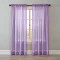 Lilac Crushed Voile Rod-Pocket Window Curtain N895