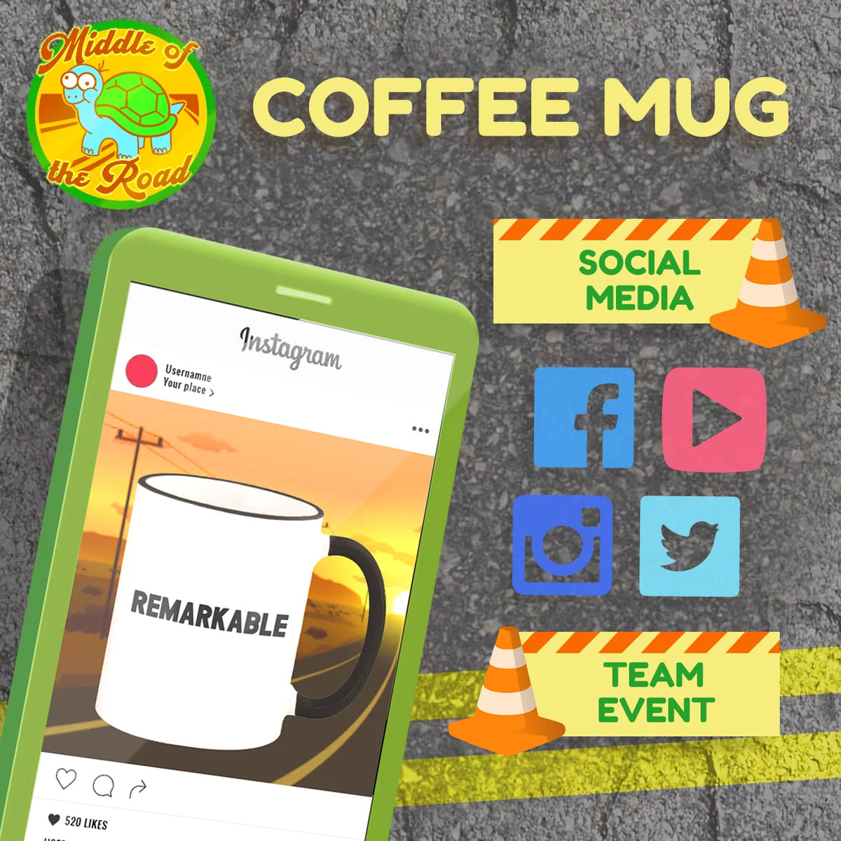 11oz Colored Handle and Rim Coffee Mug I529489
