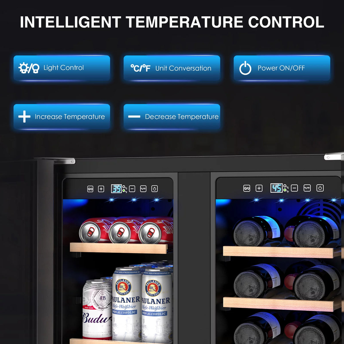 Beverage Refrigerator and Wine Cooler, Dual Zone 24 inch Built-in 20 Bottles 57 Cans K27026