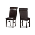 Dark Brown Faux Leather Dining Chair Set of 2 E52861