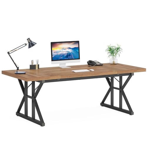 70.8 Inch Brown Black Executive Desk S87919