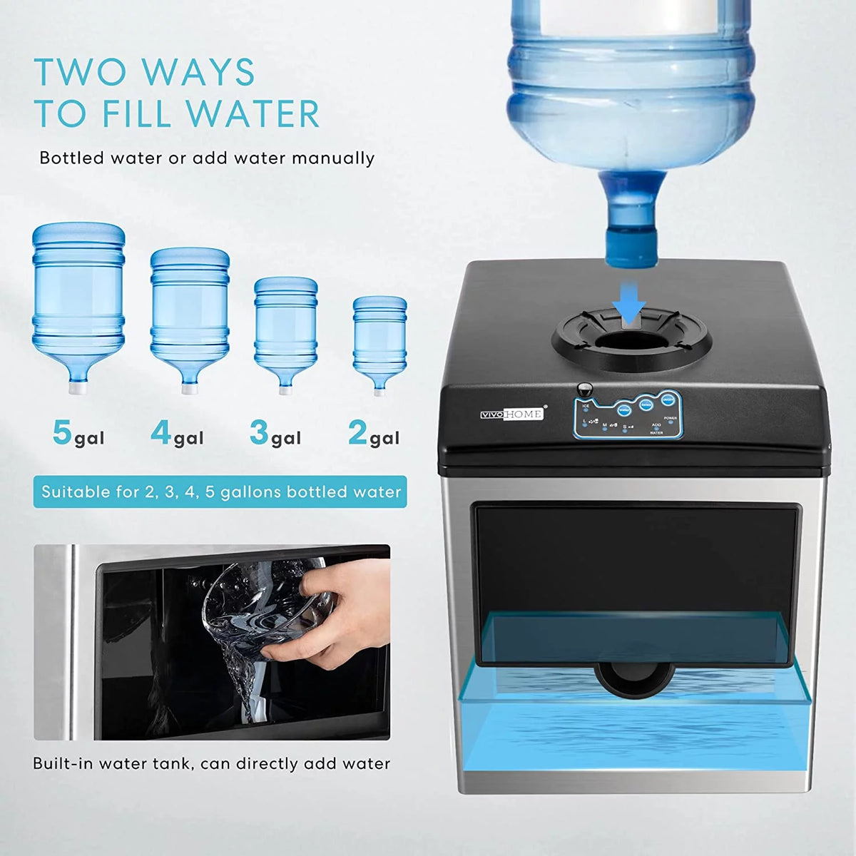 Electric 2 in 1 Countertop Ice Maker with Water Dispenser R54985