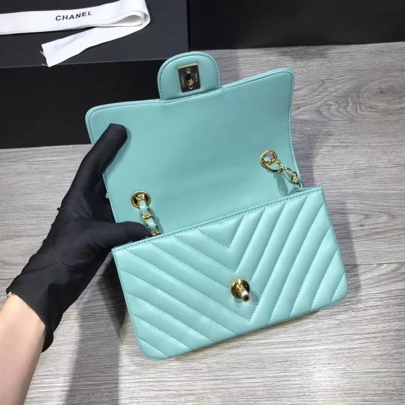 Lambskin Chevron Flap Bag C4322
