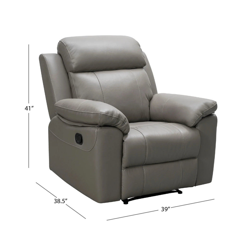 Gray Top Grain Leather Reclining Sofa Set W4024