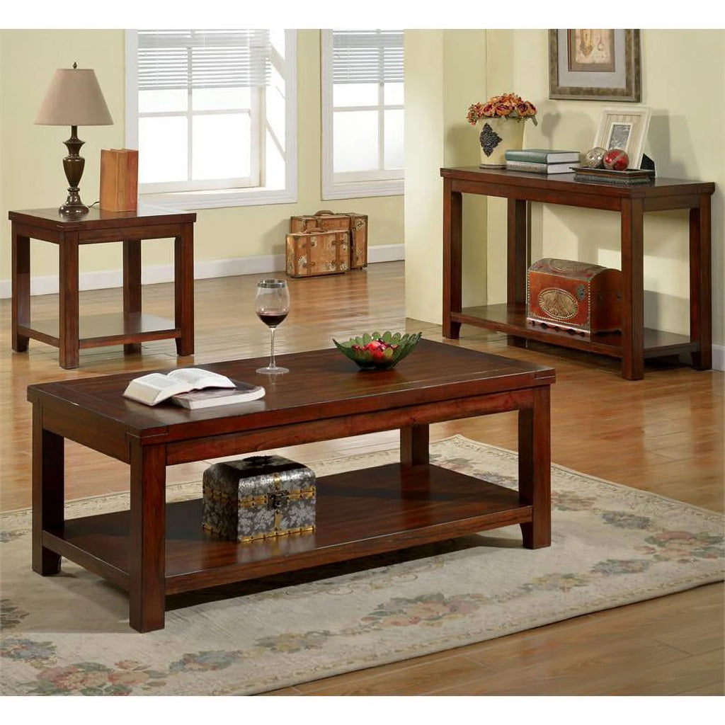 Cherry Wood 1-Shelf Console Table M855369