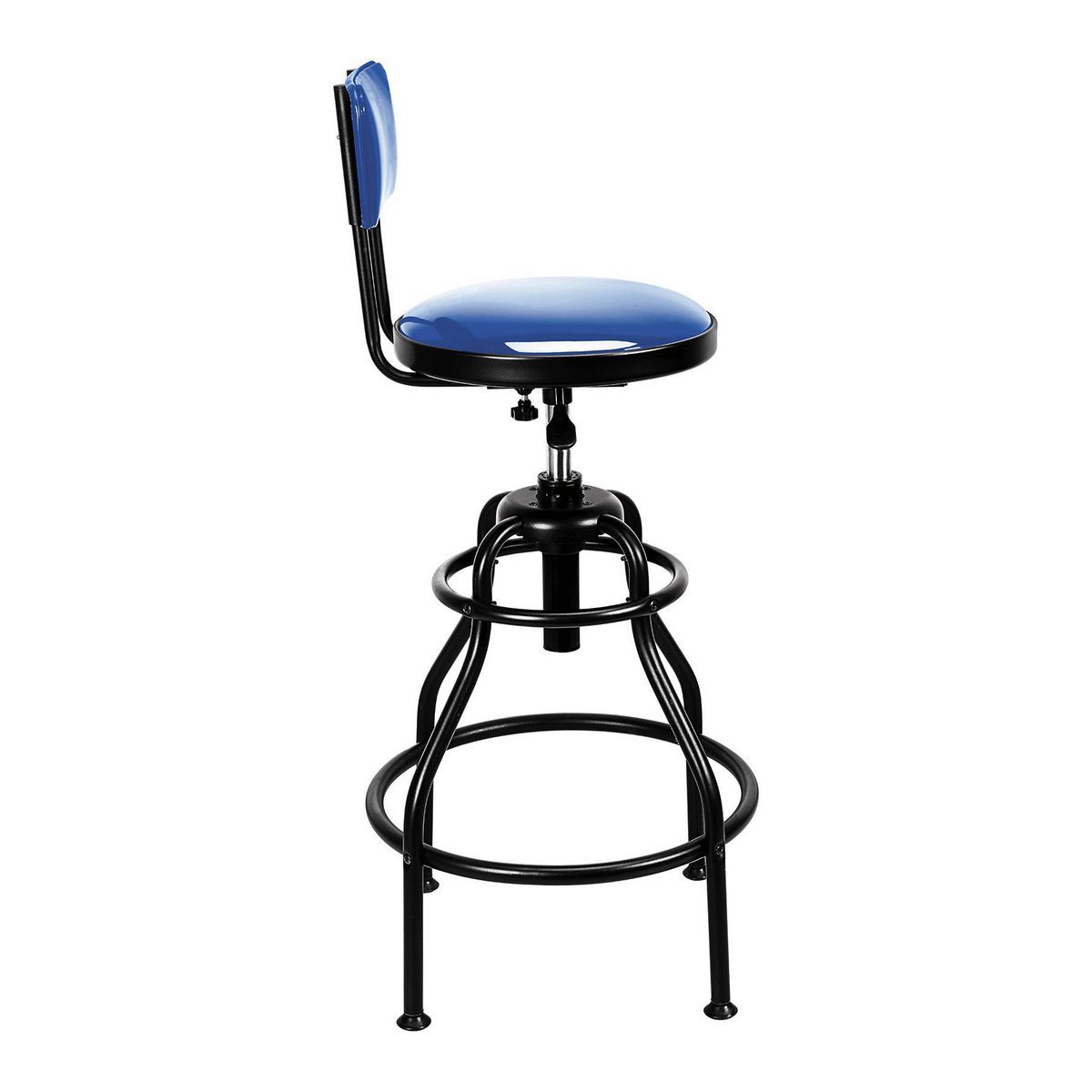 Blue Adjustable Shop Stool with Backrest O940517