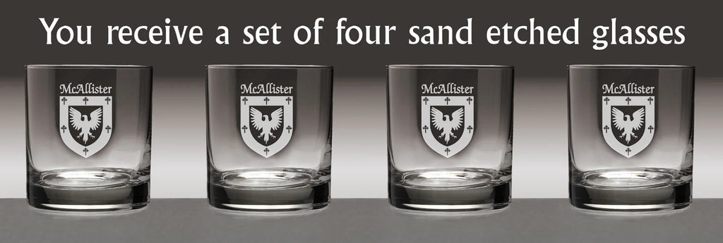 Set of 4 Etched Tumbler Glasses X8185