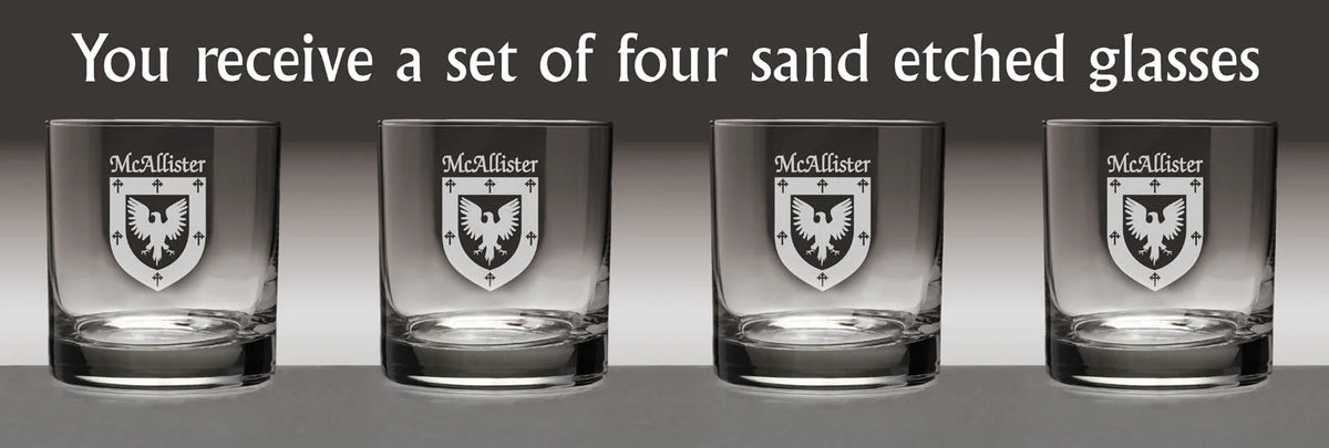 Set of 4 Etched Tumbler Glasses X8185