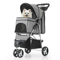 3 Wheels Pet Stroller with Storage Basket and Cup Holder W110502