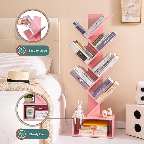 6 Shelf Rustic Brown Tree Bookshelf T341