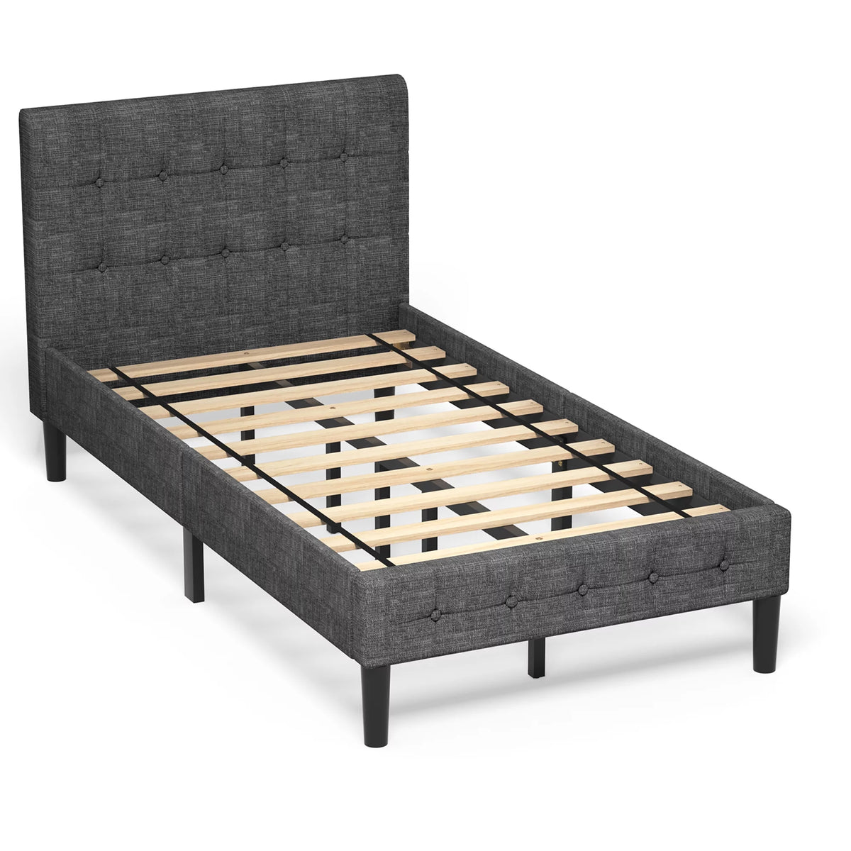 Beige Twin Upholstered Bed Frame G58510