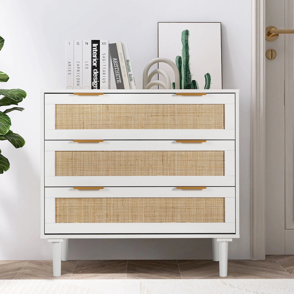 3 Drawer Rattan Wooden Dresser Z619192