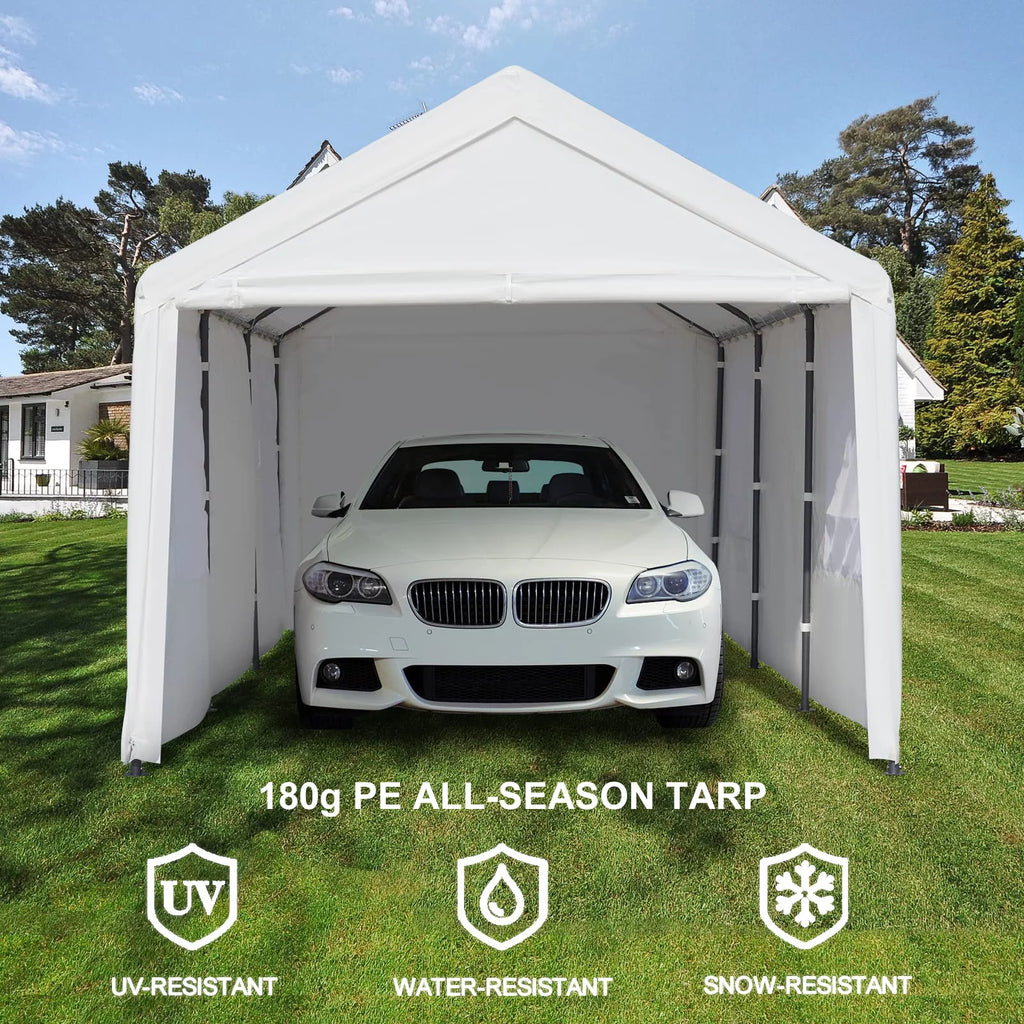 12'x20' Heavy Duty Carport with Removable Sidewalls & Doors E19136