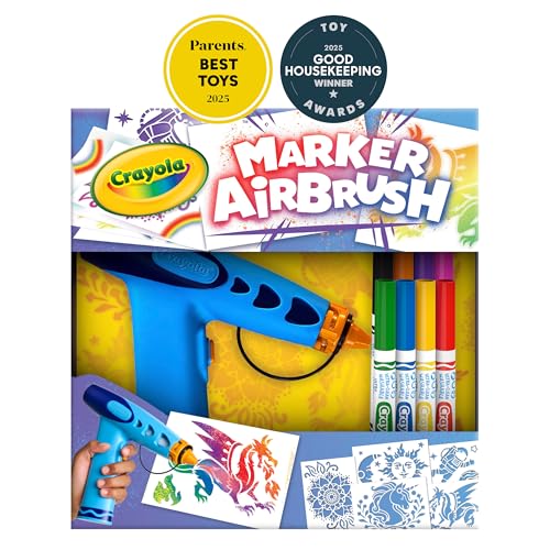 Battery-Powered Sprayer with 8 Washable Markers & 5 Stencils Craft Set P98563