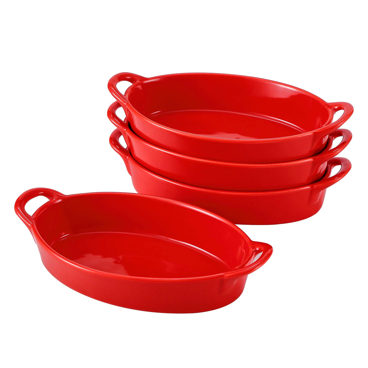 Set of 4 Oval Porcelain Baking Dishes K68560