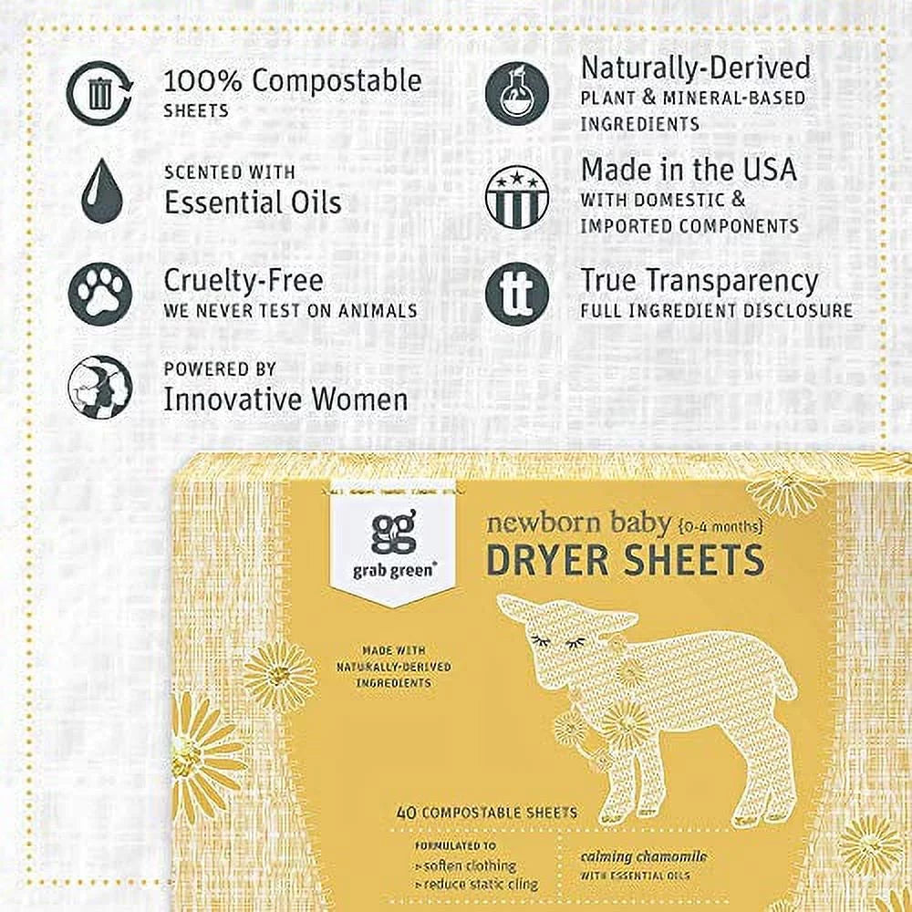 Baby Laundry Dryer Sheets Calming Chamomile 3 Count E2024