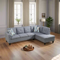 Microfiber Fabric Right Facing Sectional Grey A16534