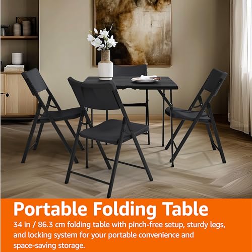 Black Portable Folding Dining Table F82863