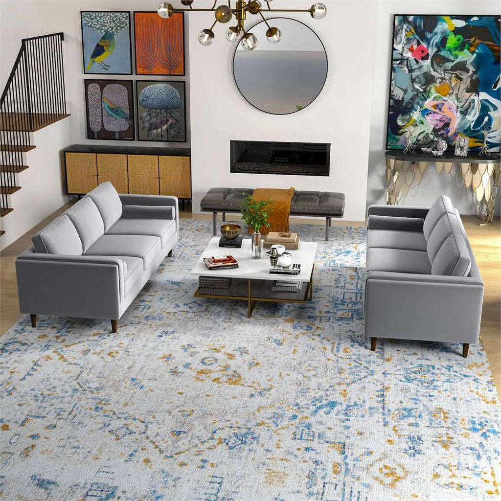 Dark Gray Velvet Sofa Set G194614