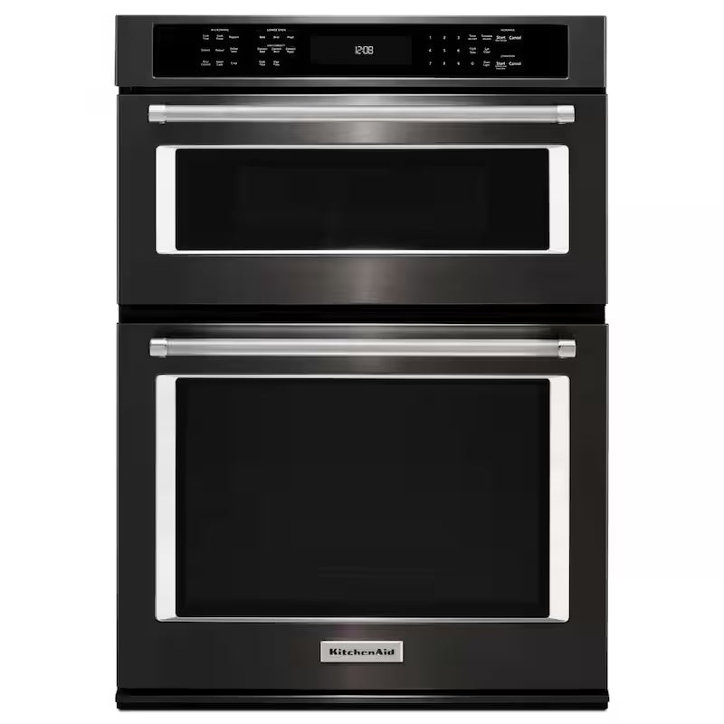 Electric Convection Wall Oven with Built-In Microwave in Black Stainless M260