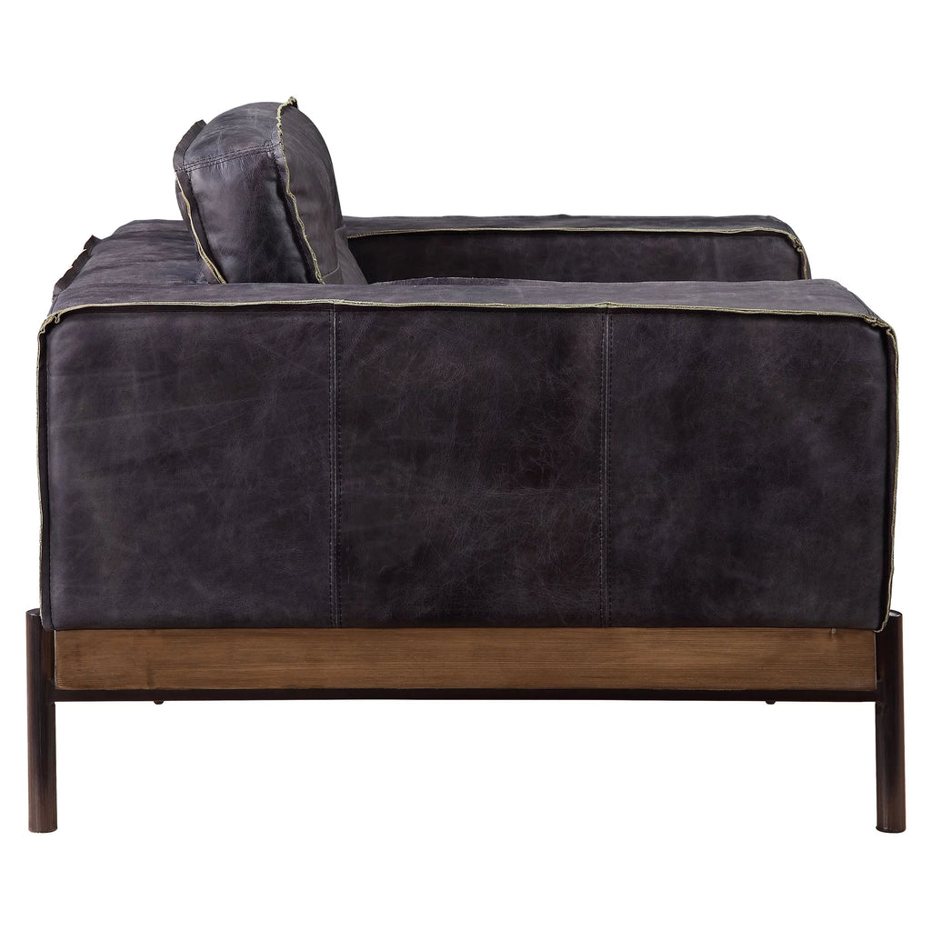 Square Arm Tufted Accent Chair in Antique Ebony O6987