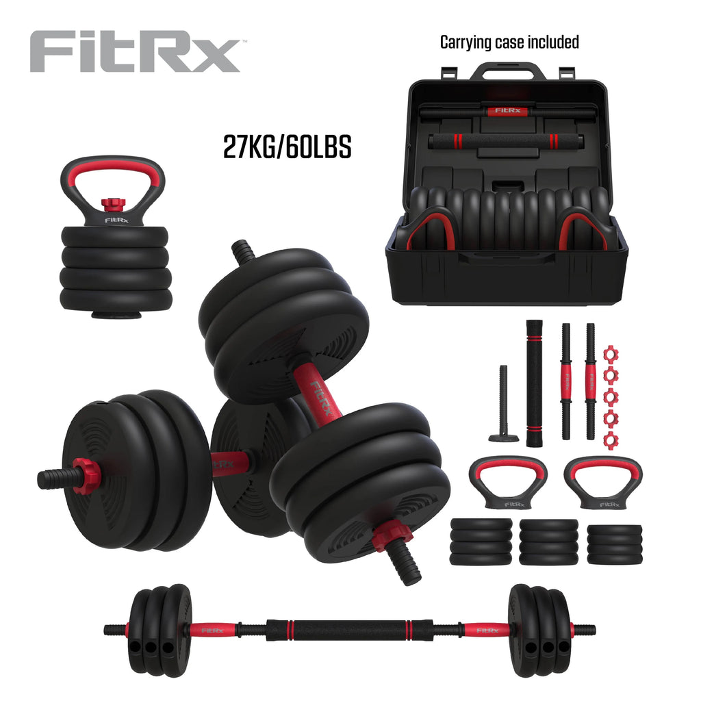 60 lbs Adjustable Dumbbell, Barbell, and Kettlebell Weight Set D1916