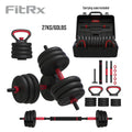 60 lbs Adjustable Dumbbell, Barbell, and Kettlebell Weight Set D1916