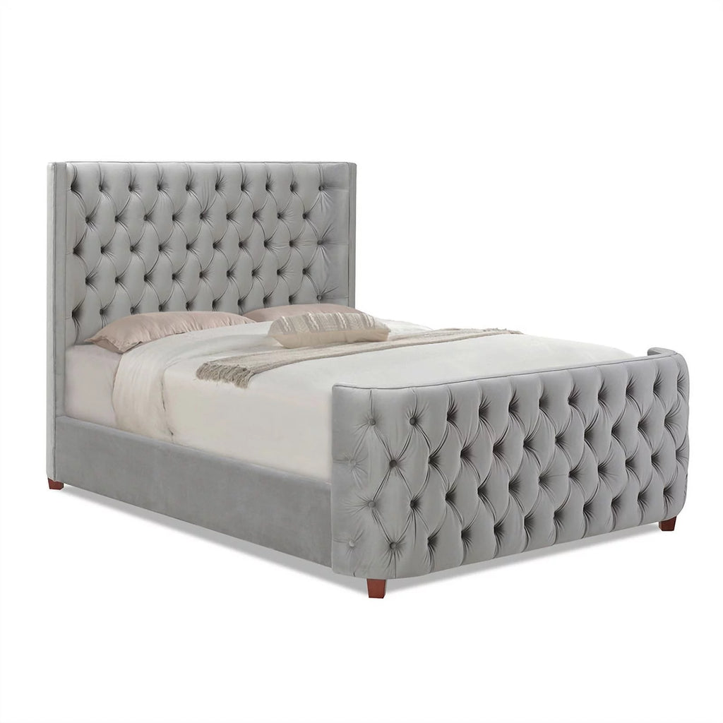 Queen Tufted Velvet Bed K9306