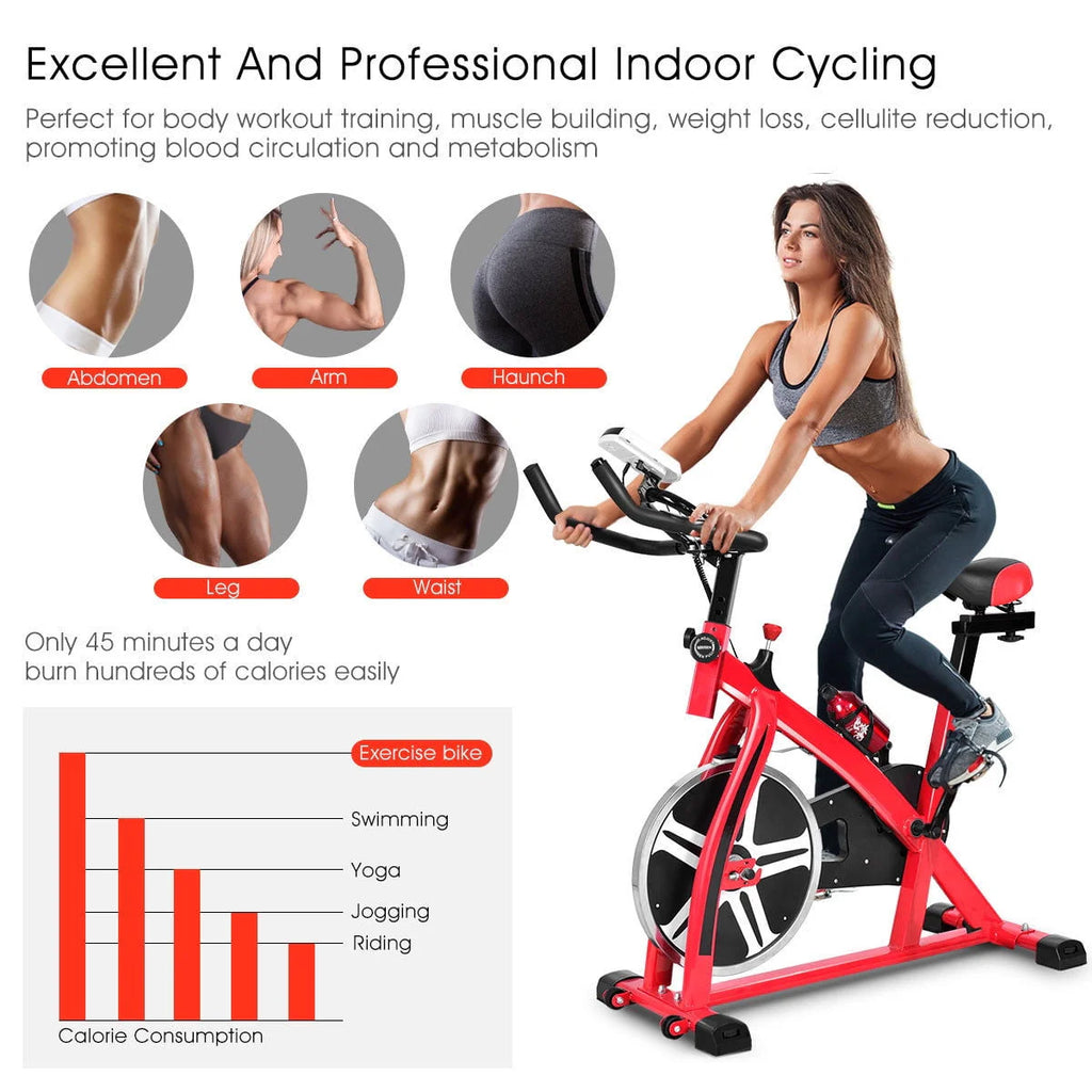 Adjustable Exercise Bike with 18lb Flywheel V409439