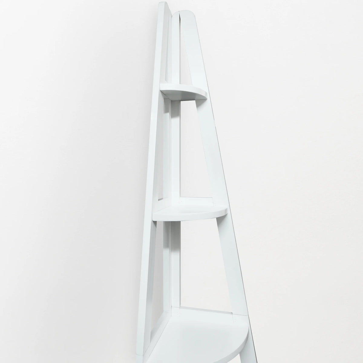 5-Shelf Corner Ladder Bookcase White I8441