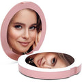 Rechargeable Lighted Round Travel Mirror with 5X Magnifying Glass P753
