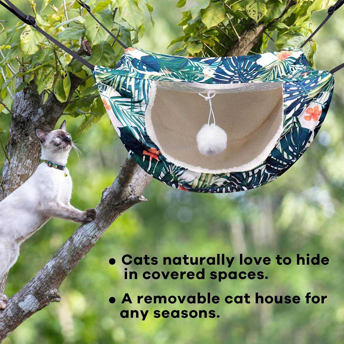 Cat Cage Hammock Double Layer Plush Hanging Pet Bed F753730