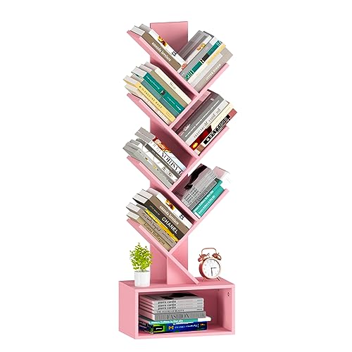 6 Shelf Rustic Brown Tree Bookshelf T341