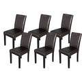 6 Pcs Brown Leather Dining Chair F71739