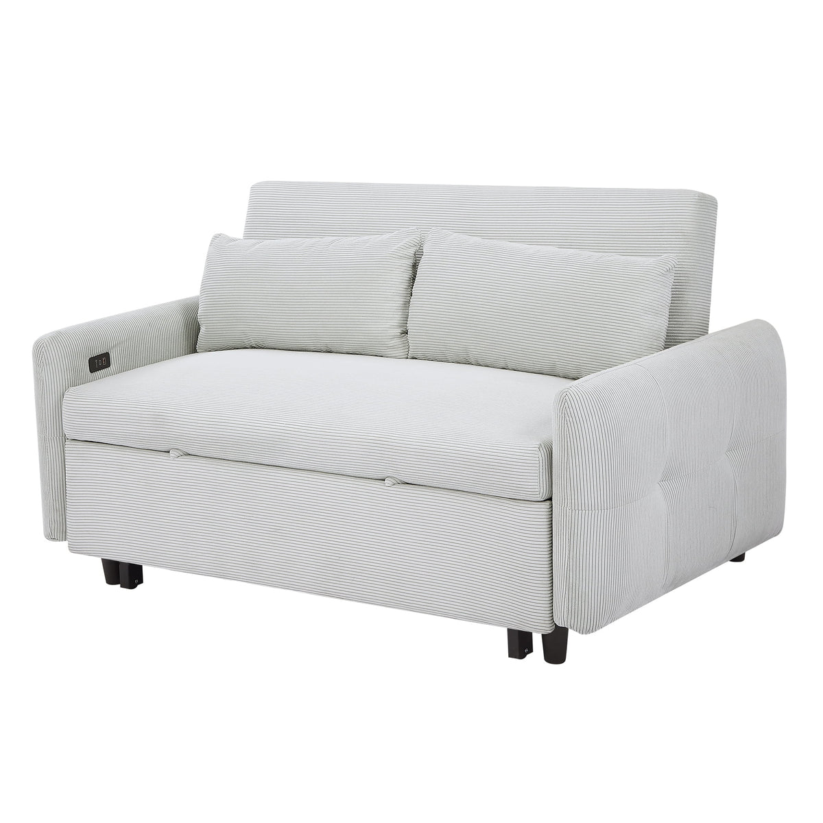 2-Seater Pull-Out Sofa Bed with Adjustable Backrest and USB Port F462546