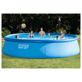 48in x 18ft Inflatable Round Metal Frame Above Ground Pool with Ladder, Pump & Cover W1187
